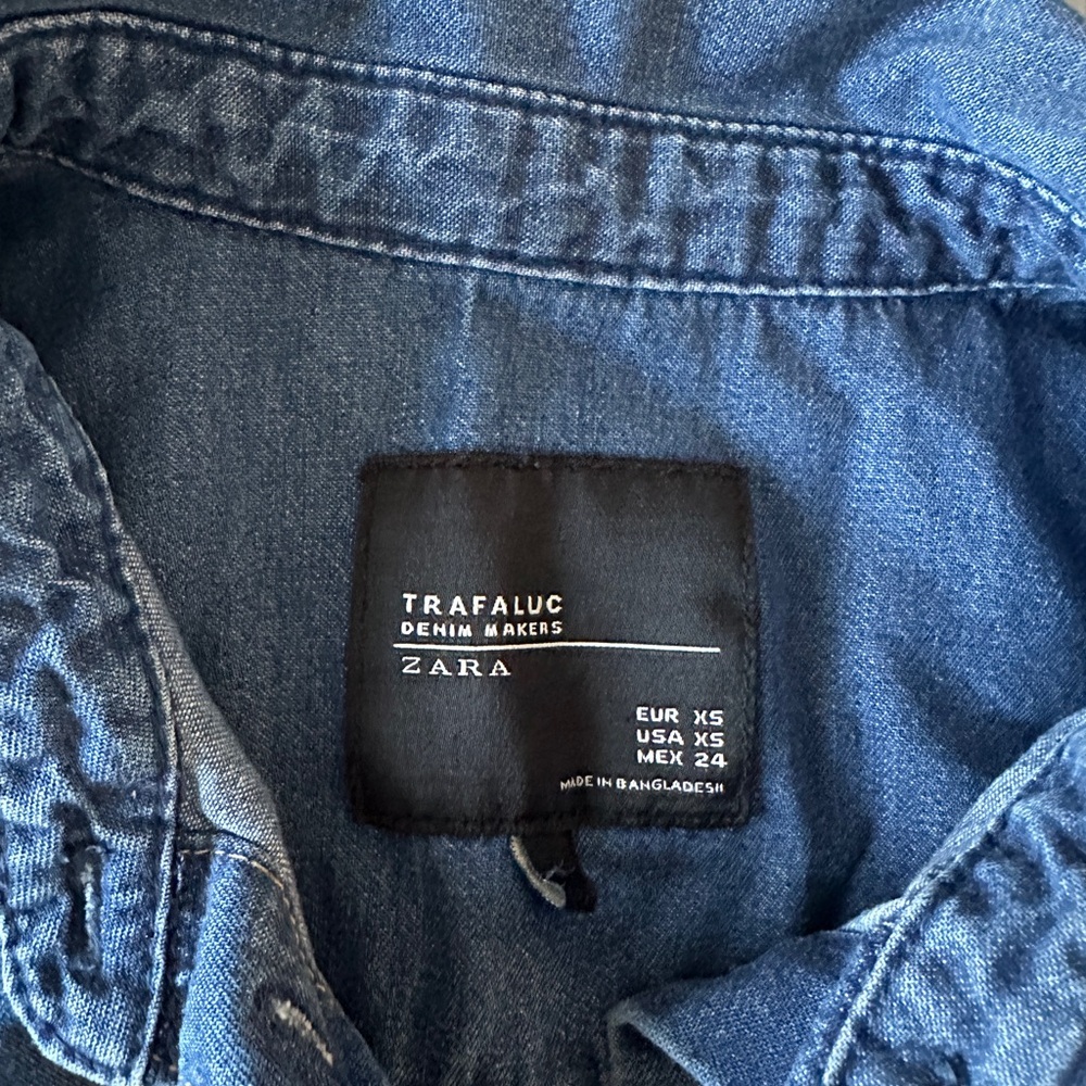 Zara Trafaluc Denim mini dress Shirt